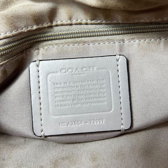 Coach Prairie Beige Taupe Pebble Leather Satchel Handbag #79997 - Picture 7 of 13